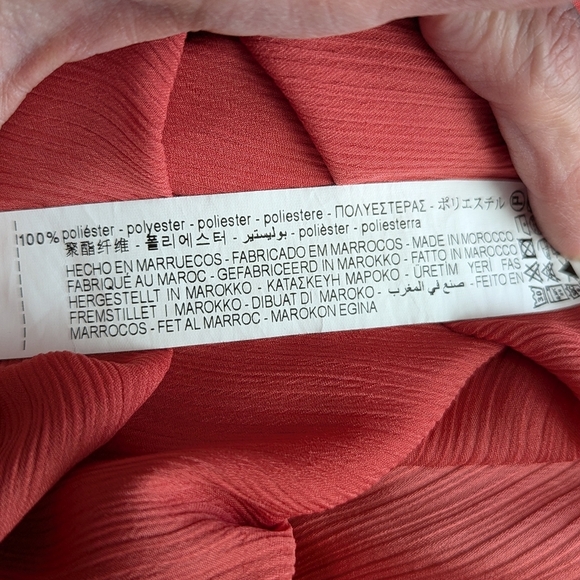 Zara Oversized Coral Satin V-Neck Fairycore Midi Maxi Kimono Dress Size XS - Picture 10 of 11